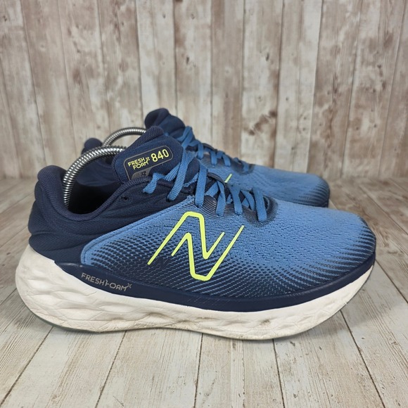 New Balance Fresh Foam 840 Mens Running Shoes Blue Yellow Sneakers Size 9 2E - Picture 1 of 7